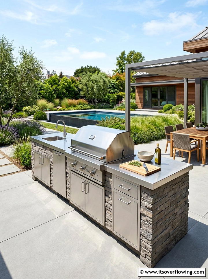 Modern Outdoor Kitchen - 25 garden design ideas with straight lines