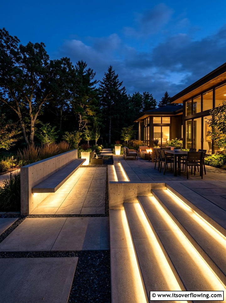 Modern Patio Lighting - 25 backyard ideas with modern landscape