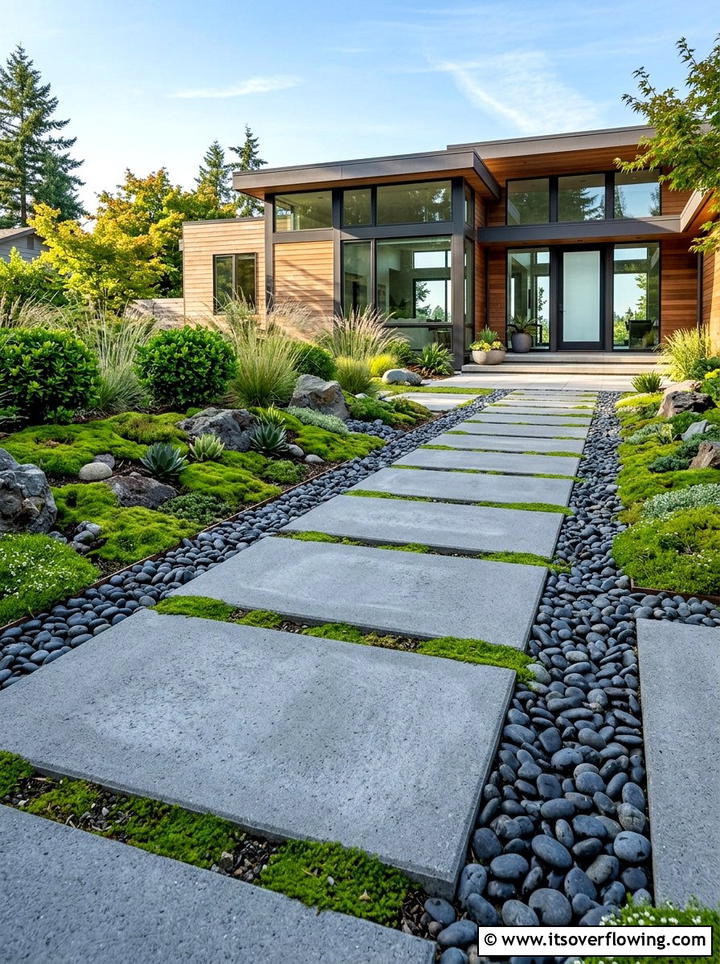 Modern Paver Walkway - 25 garden design ideas for entryways