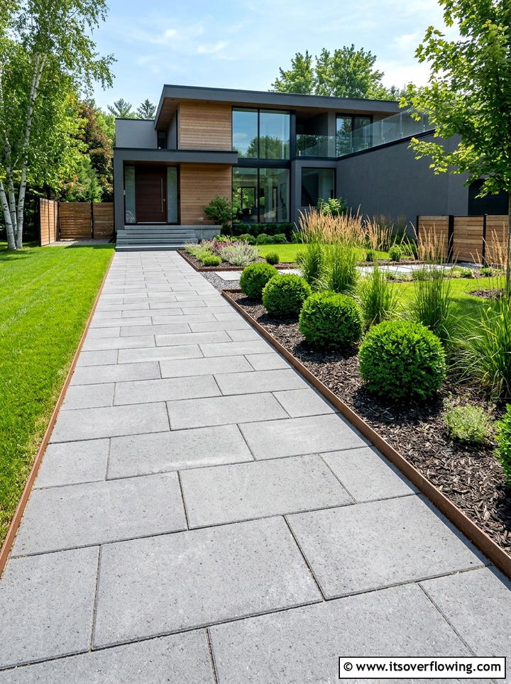 Modern Paver Walkway - 25 garden design ideas with pathways