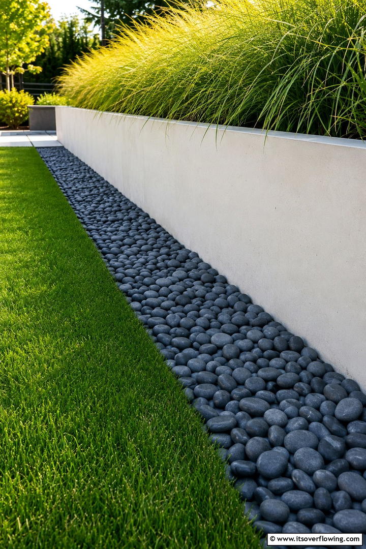 Modern Pebble Border - 30 Stone Garden Ideas for Natural Outdoor Landscaping Designs