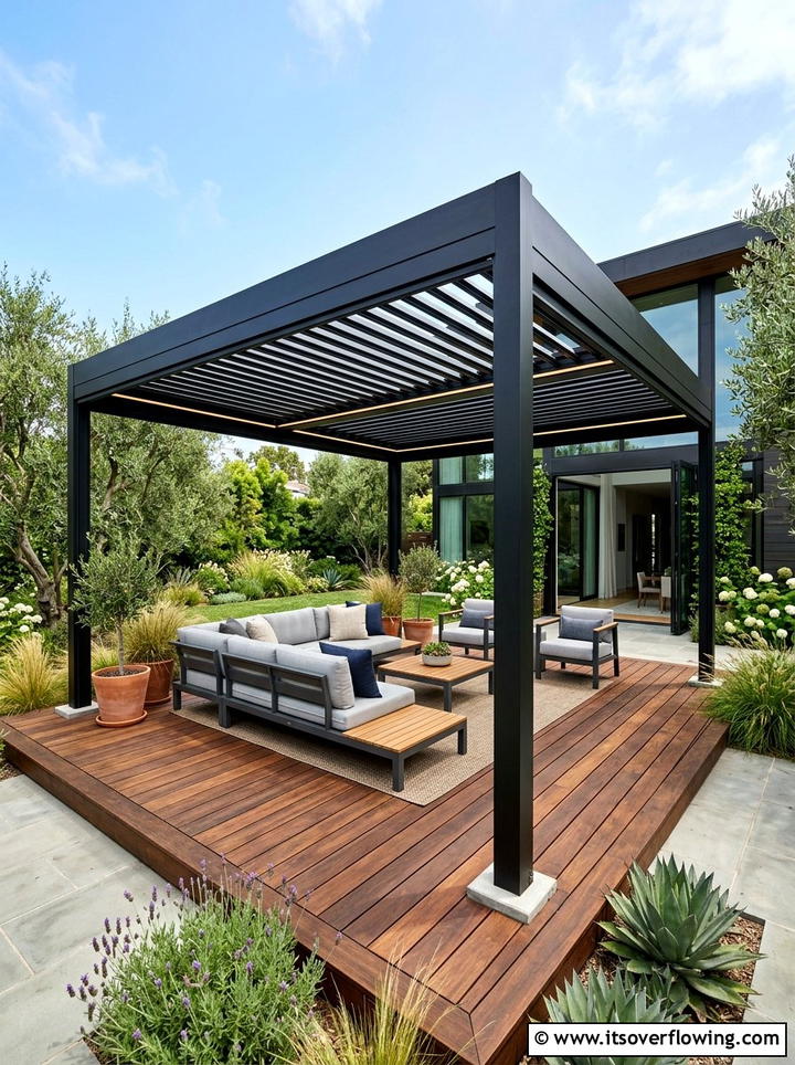 Modern Pergola - 25 backyard ideas with modern landscape