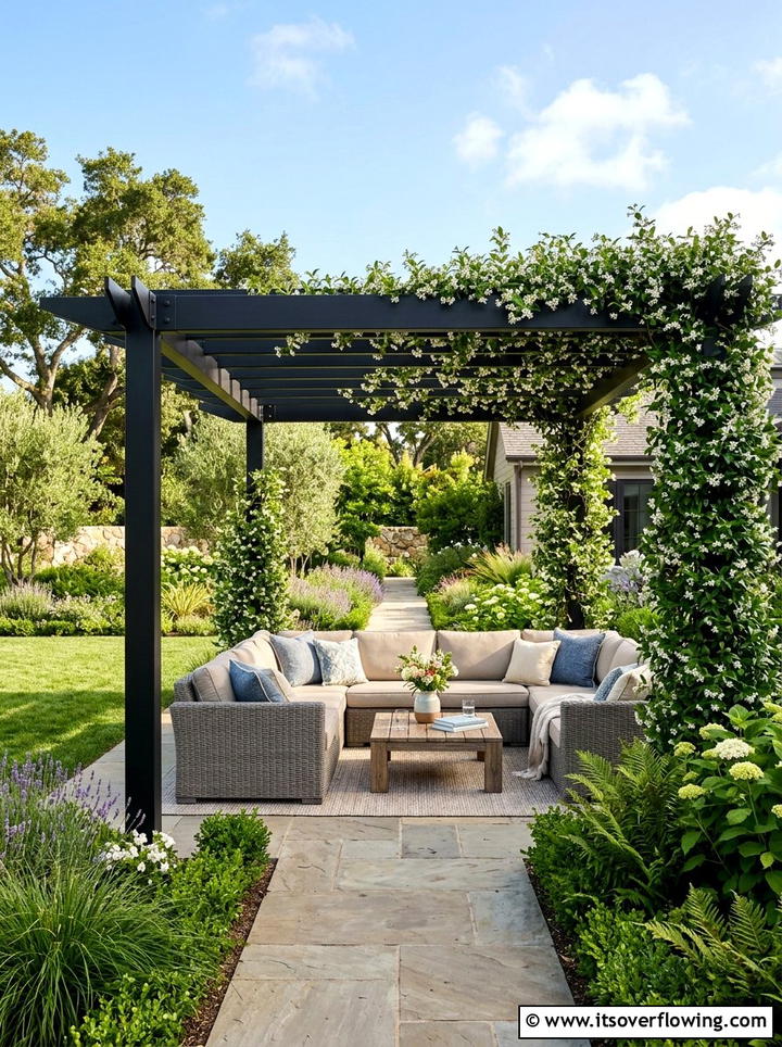 Modern Pergola Structure - 25 backyard ideas for narrow yards
