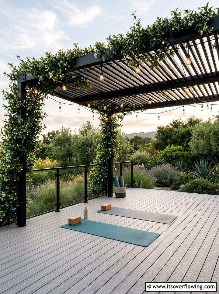 Modern Pergola Yoga Deck - 25 backyard ideas with yoga deck