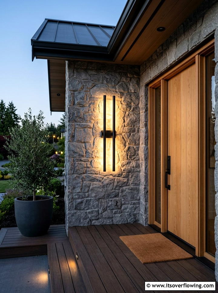 Modern Porch Sconce - 25 front porch ideas for narrow entry
