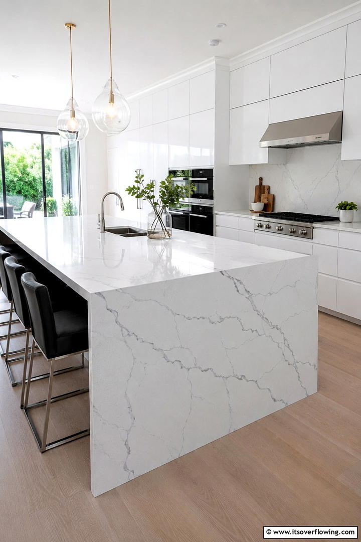Modern Radiance Quartz Kitchen Countertop - 30 Quartz Kitchen Countertops for Modern & Durable Surfaces
