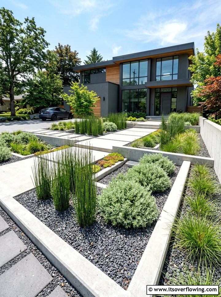 Modern Rain Garden - 25 backyard ideas with rain garden