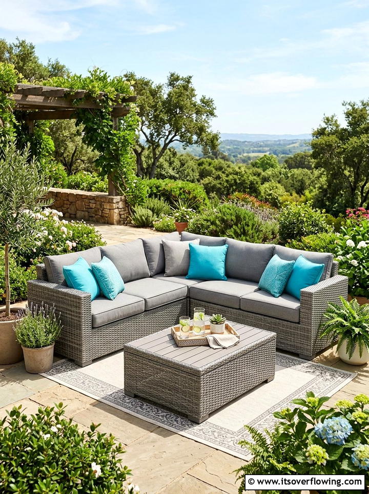 Modern Resin Wicker Sectional - 25 front porch ideas with wicker furniture