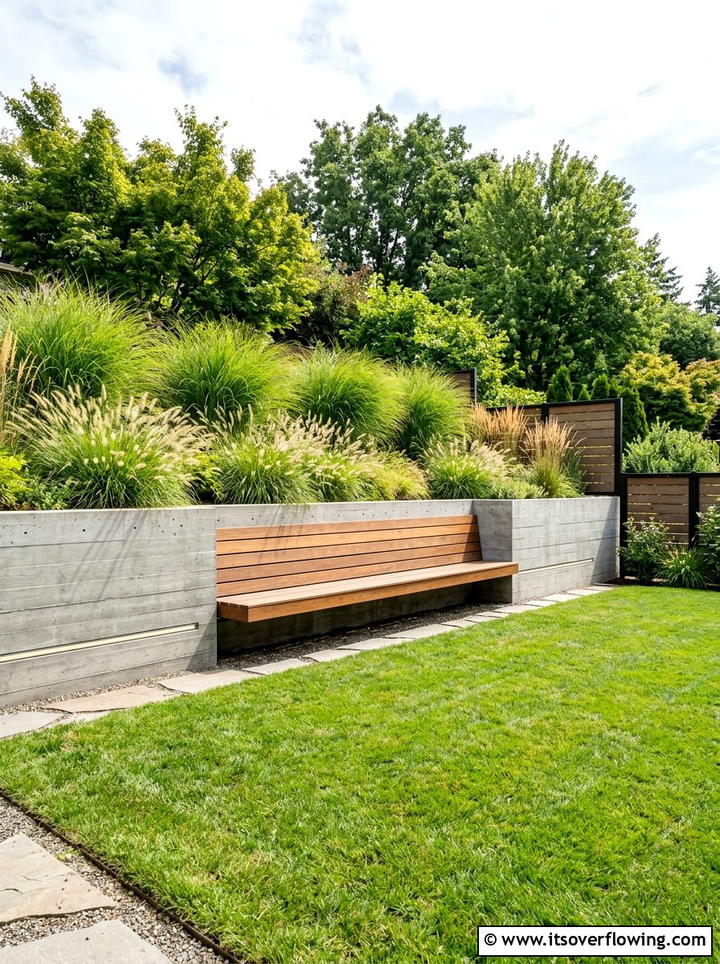 Modern Retaining Wall - 25 backyard ideas for flat yards