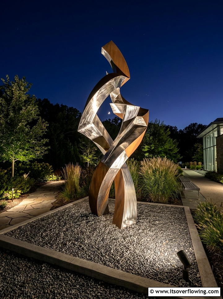 Modern Sculpture Feature - 25 backyard ideas with modern landscape