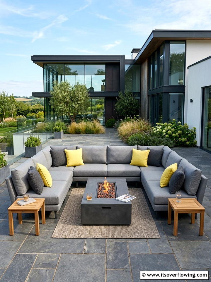 Modern Sectional Sofa - 25 garden decor ideas with throw pillows