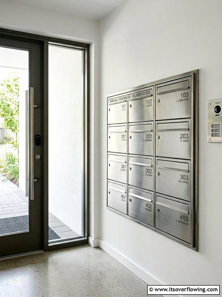Modern Silver Mailboxes - 25 front porch ideas with metal decor