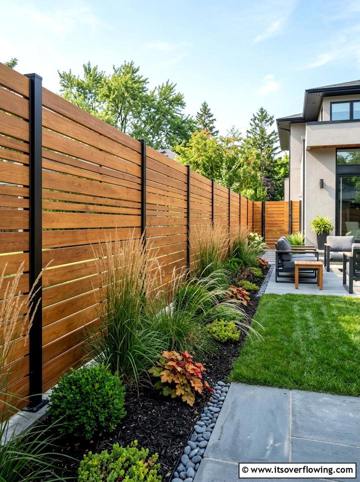 Modern Slat Fence - 25 garden design ideas for fence lines