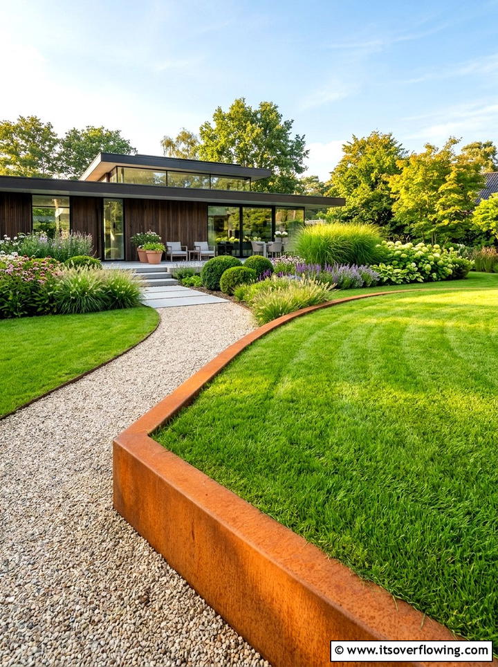 Modern Steel Garden Edging - 25 garden design ideas with bold contrast