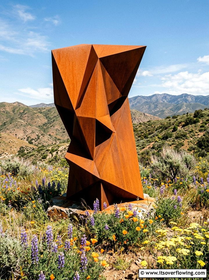 Modern Steel Geometric Form - 25 backyard decorating ideas with statues