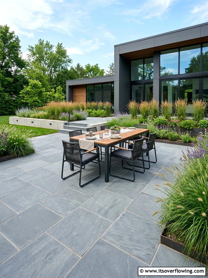 Modern Stone Patio - 25 garden design ideas for suburban backyards