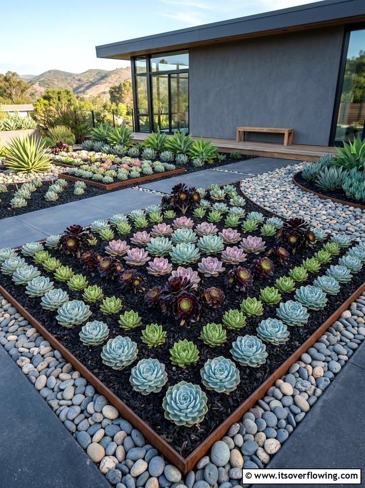 Modern Succulent Garden - 25 garden design ideas with drought tolerant plants