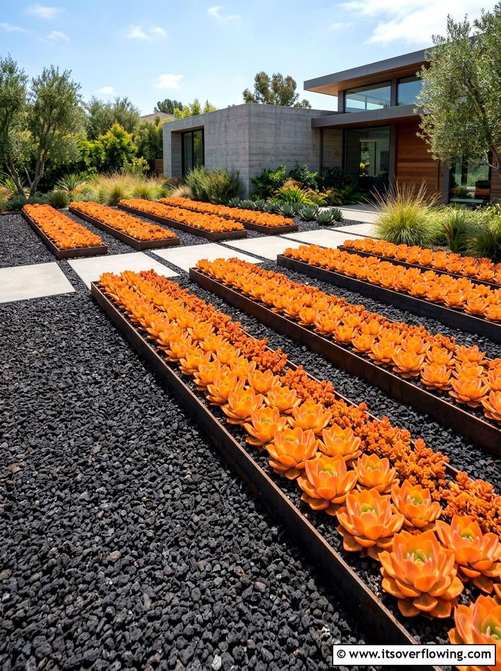 Modern Succulent Landscape - 25 backyard ideas with succulents