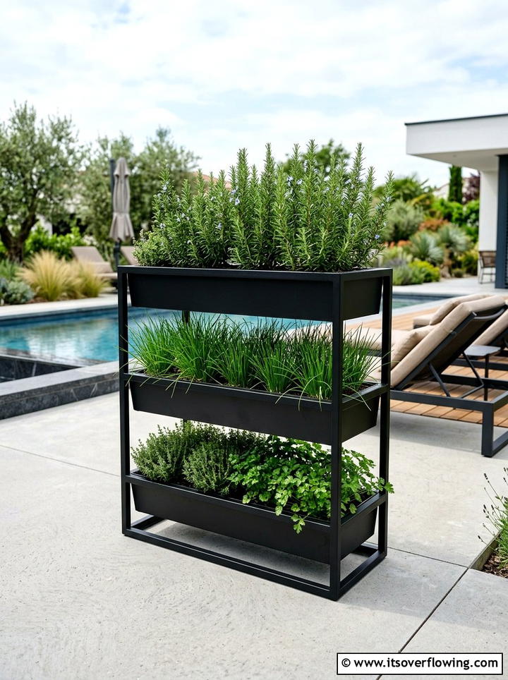 Modern Tiered Planter - 25 backyard ideas with herb garden