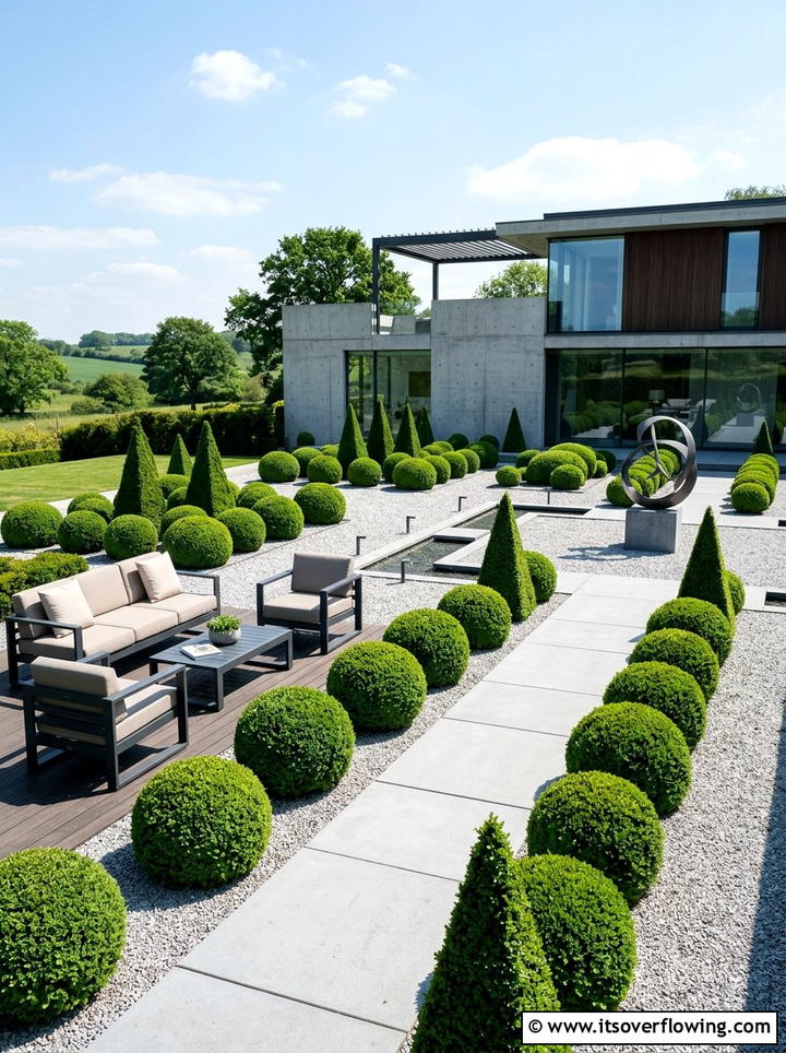 Modern Topiary Garden - 25 garden ideas with evergreens