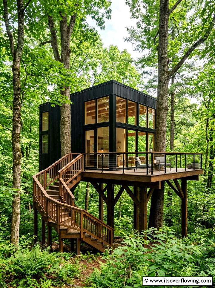 Modern Treehouse - 25 backyard ideas with treehouse