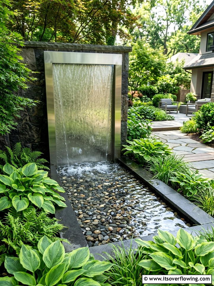 Modern Water Feature - 25 garden ideas for townhouses