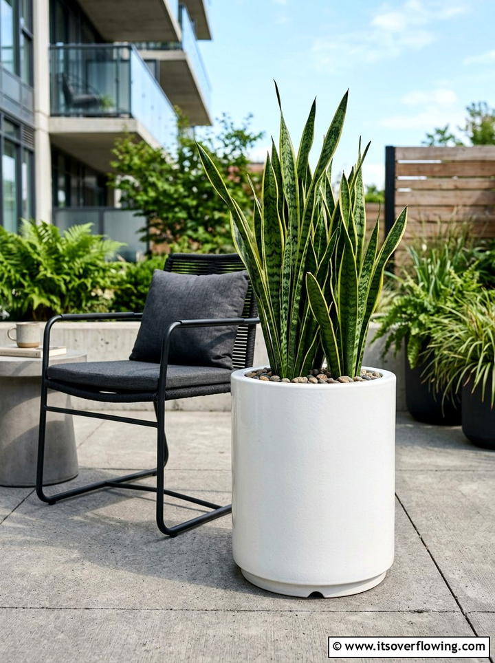 Modern White Ceramic Outdoor Pot - 25 garden decor ideas with ceramic planters
