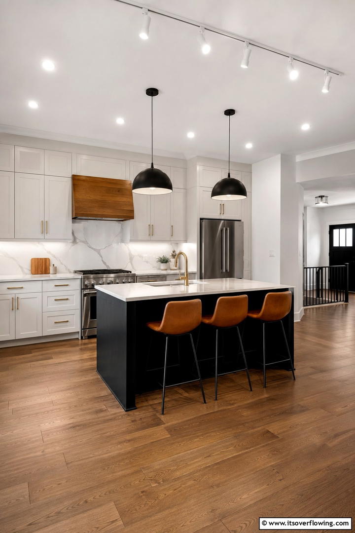 Modern White Lighting Fixtures - 30 Small White Kitchen Ideas for Bright, Airy Spaces