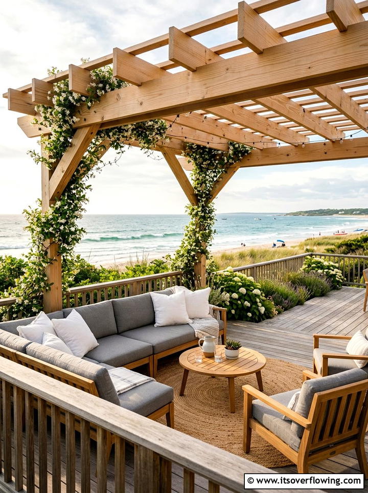 Modern Wood Pergola - 25 backyard ideas for flat yards