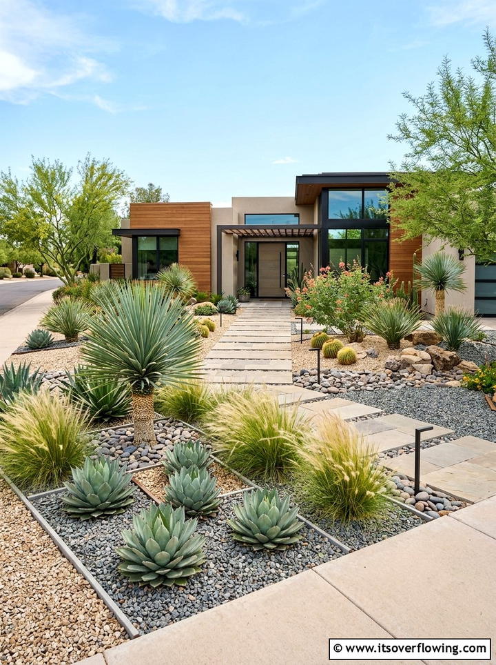 Modern Xeriscape Front Yard - 25 small garden ideas for front yard