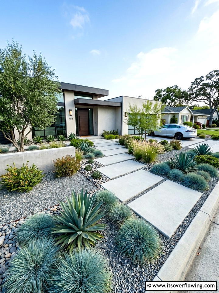Modern Xeriscape Yard - 25 garden ideas for full sun