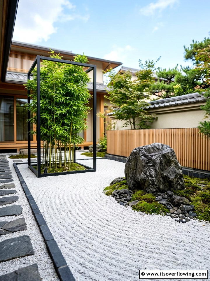 Modern Zen Garden - 25 backyard ideas with modern landscape