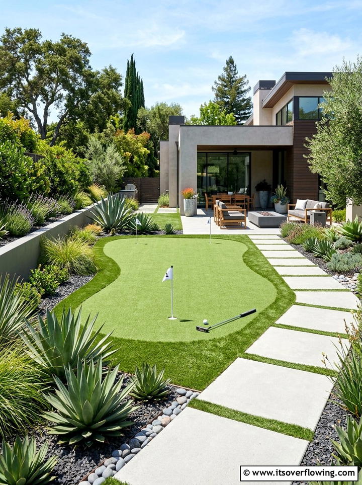 Modern backyard putting green - 25 backyard ideas with putting green