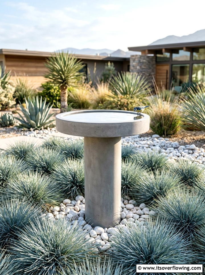 Modern bird bath - 25 garden design ideas with focal points