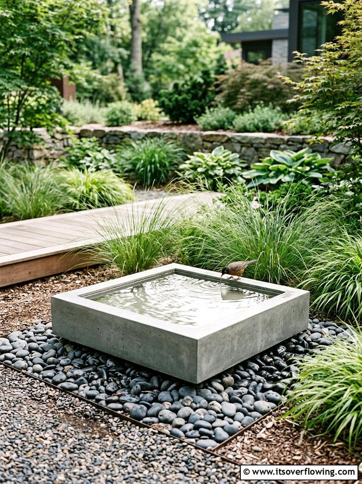 Modern bird bath minimalist - 25 garden decor ideas with bird baths