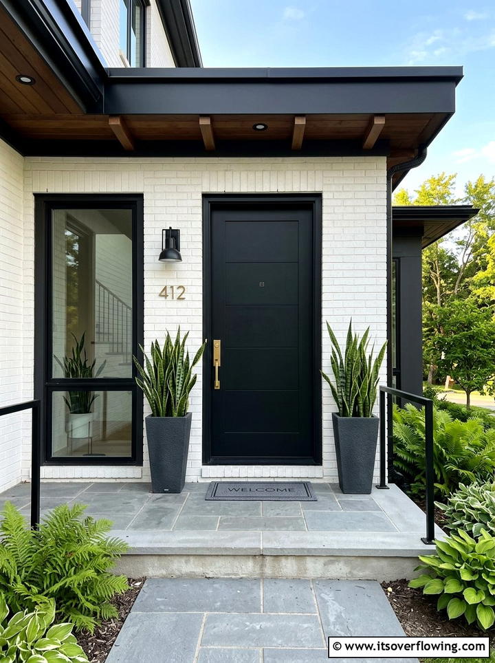 Modern black front door - 25 front porch ideas with modern style