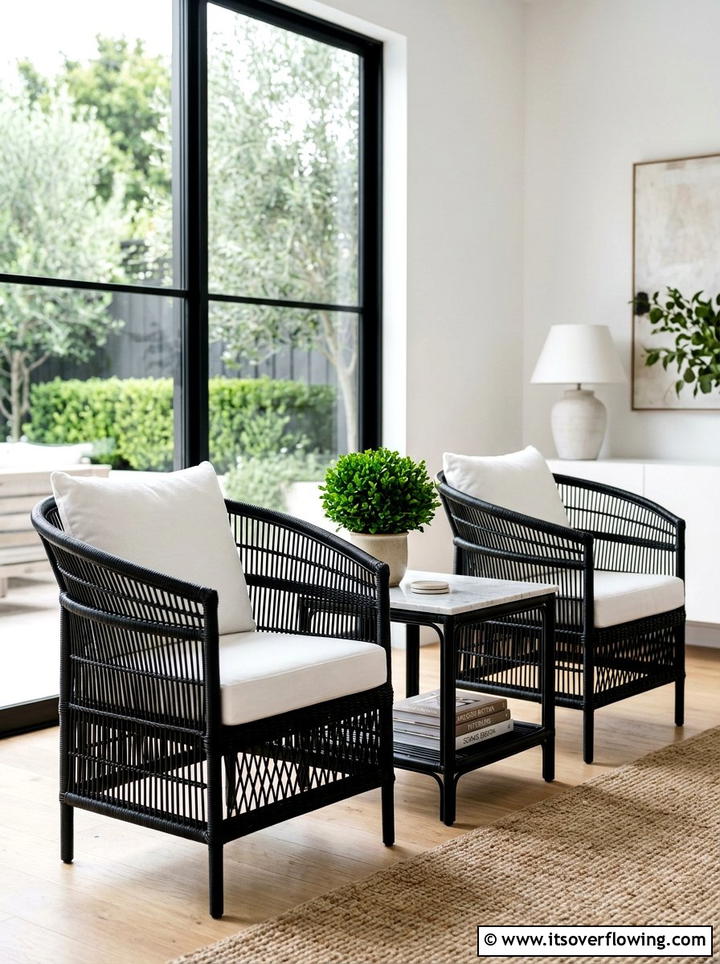 Modern black rattan - 25 front porch ideas with rattan furniture