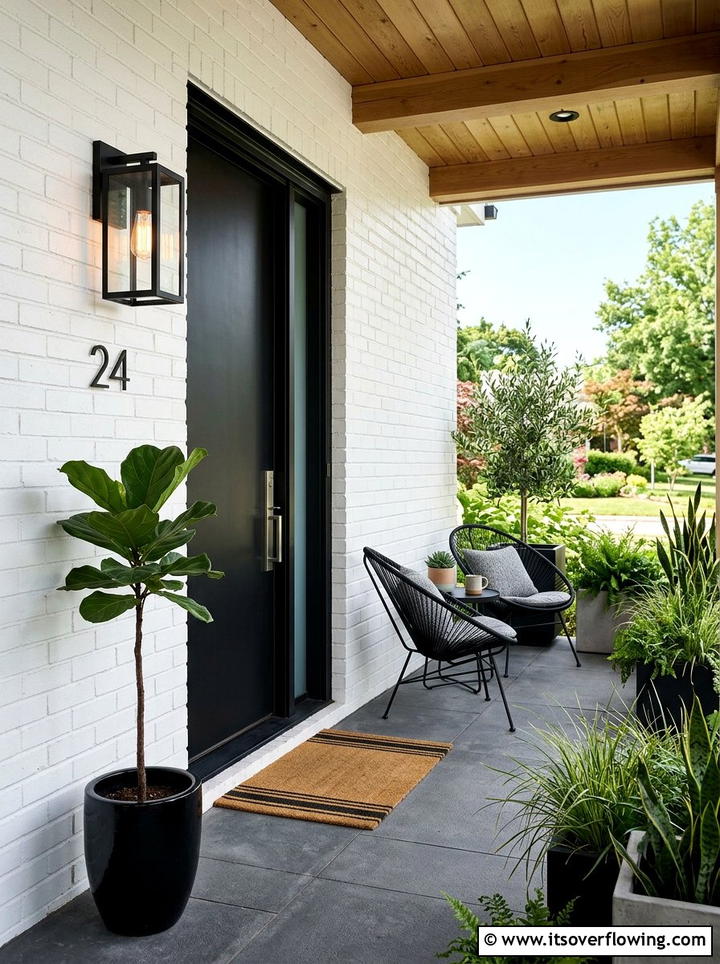Modern black sconce - 25 front porch ideas with sconces