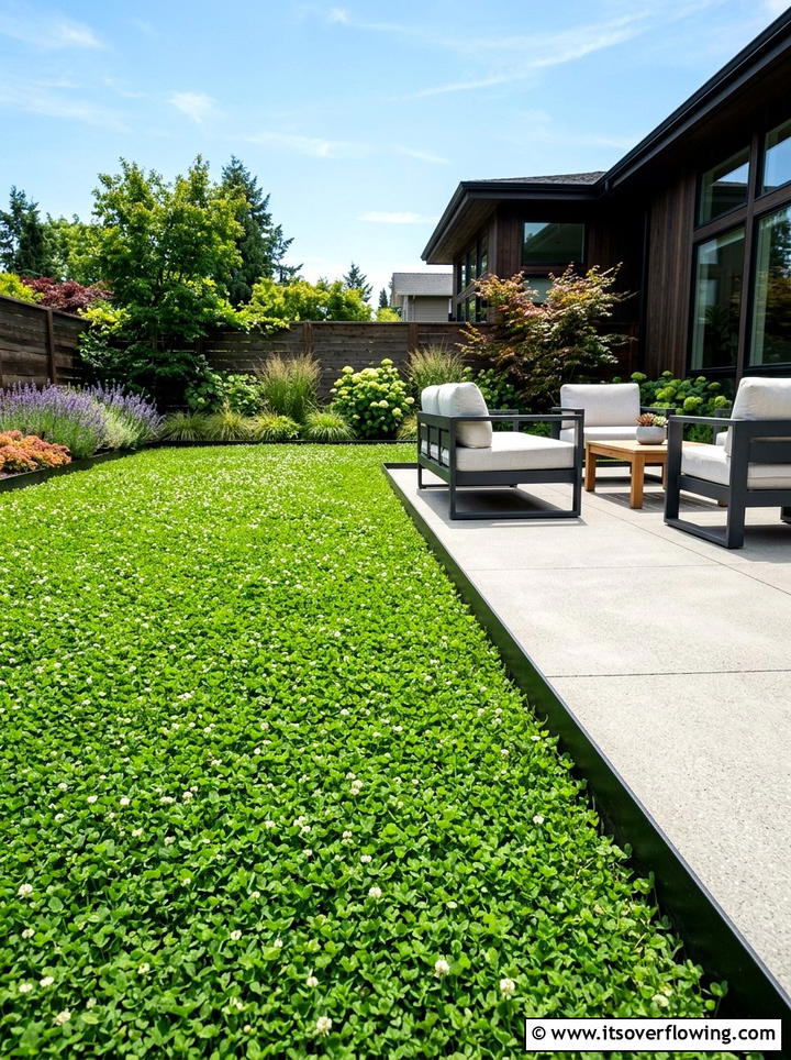 Modern clover lawn - 25 backyard ideas with clover lawn
