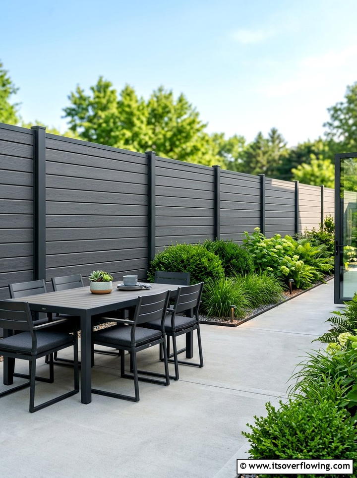 Modern composite fencing - 25 backyard ideas with privacy screens