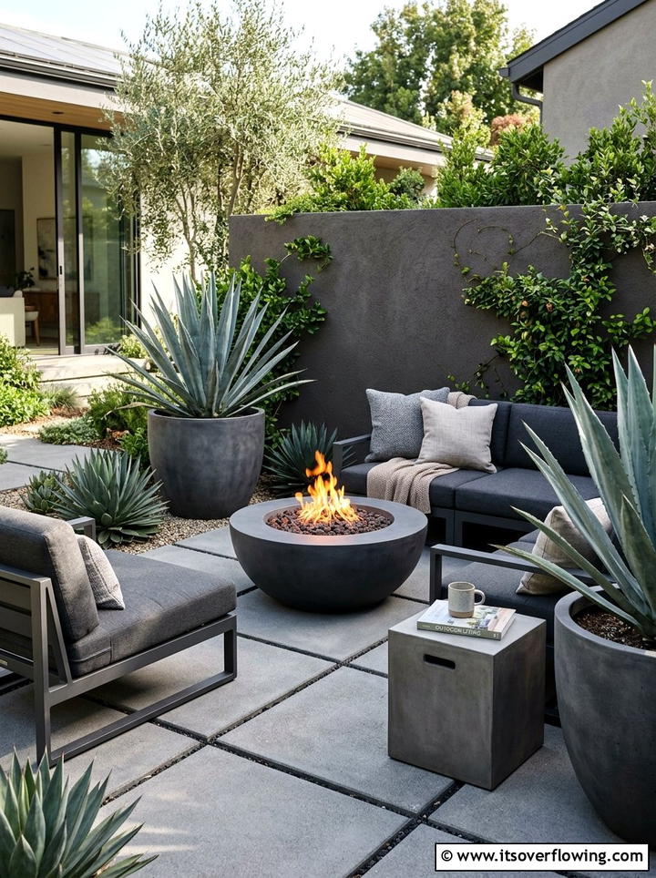 Modern concrete fire pit - 25 garden design ideas for fire pit corners