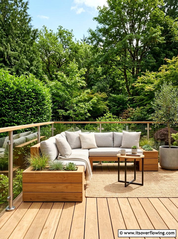 Modern deck seating - 25 small garden ideas with zen style