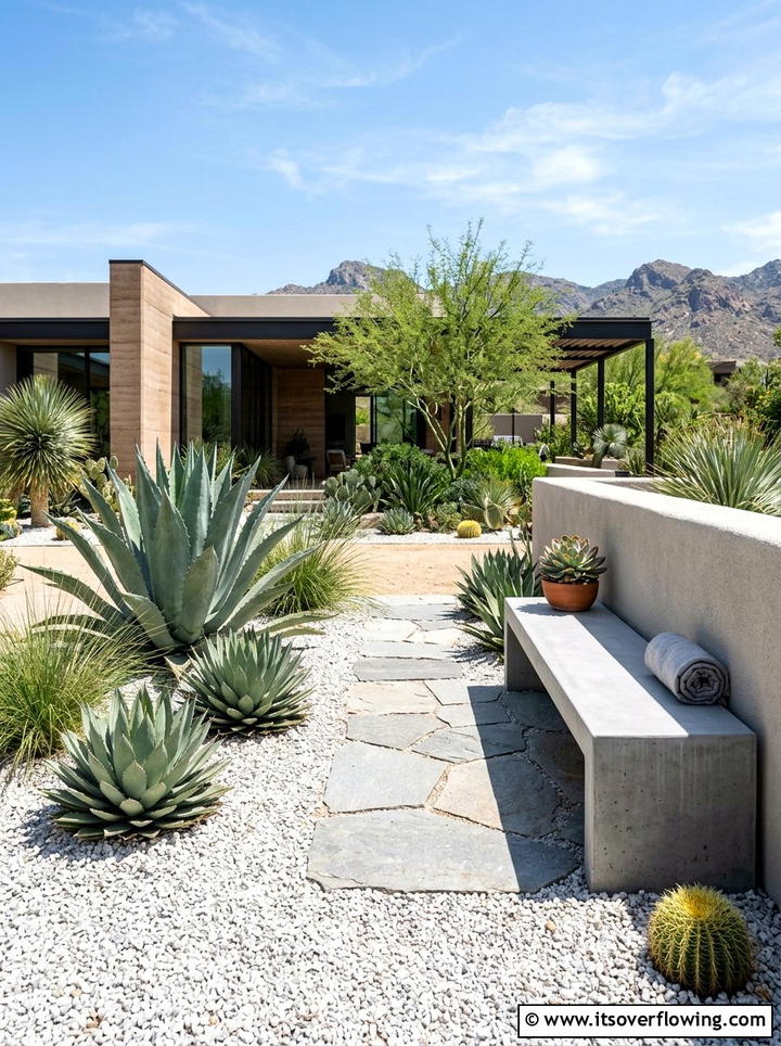 Modern desert landscape - 25 creative garden ideas with drought proof landscaping