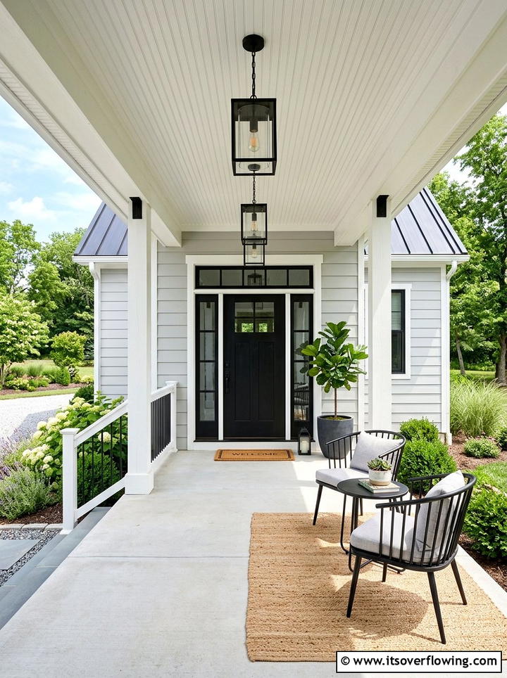 Modern farmhouse porch - 25 front porch ideas with beadboard ceiling