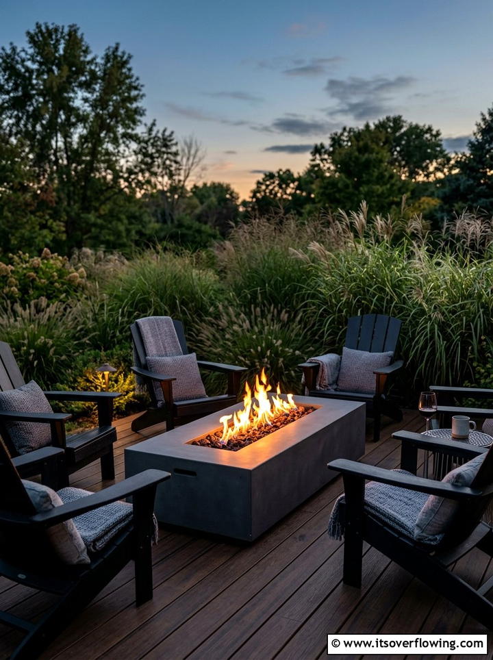 Modern fire pit lounge - 25 garden design ideas with outdoor rooms