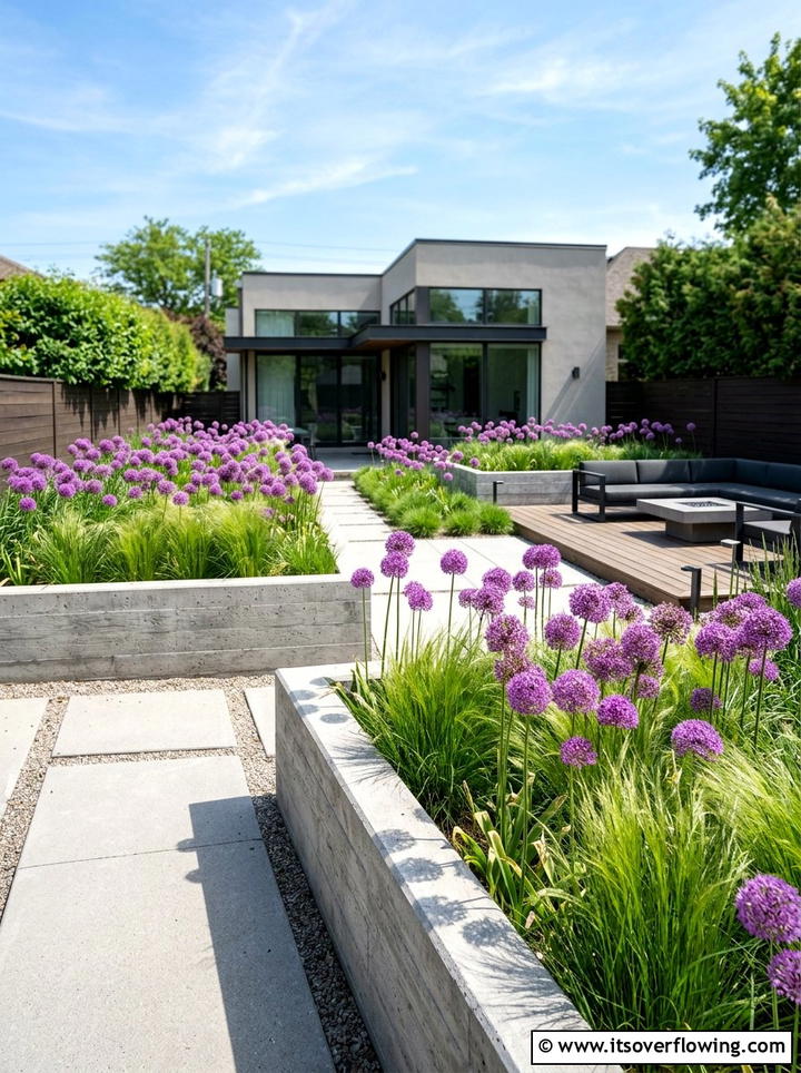 Modern flower landscape - 25 creative garden ideas with maximal flower color