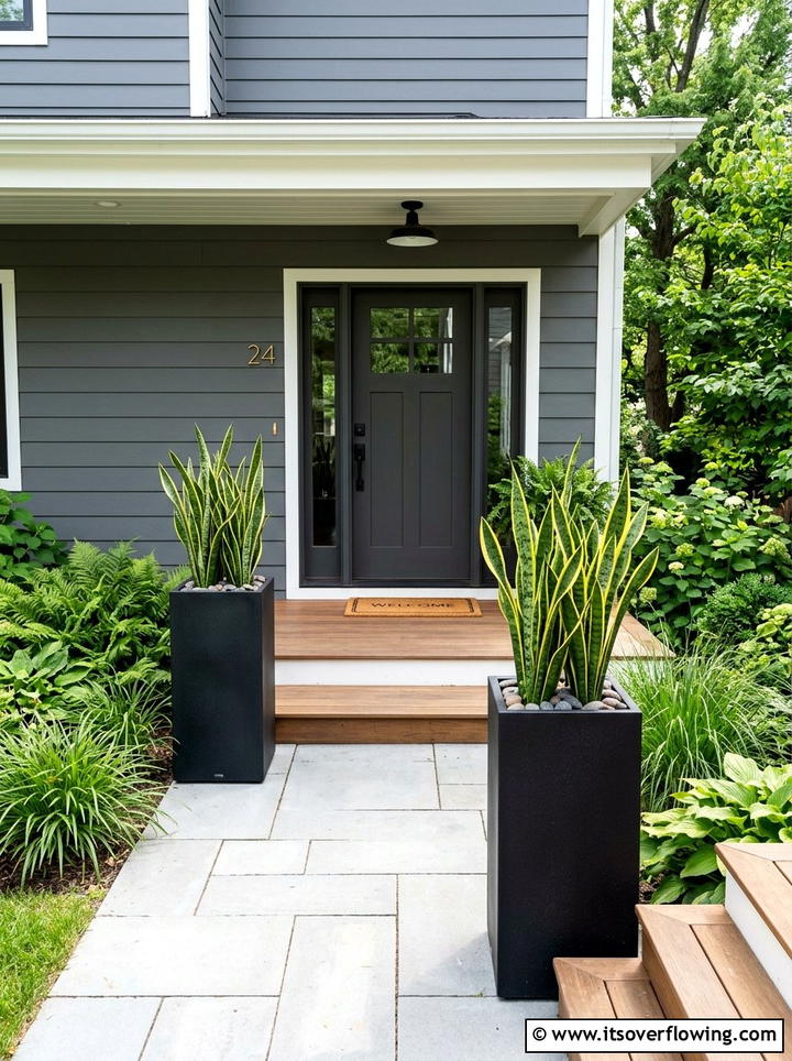 Modern front porch planters - 25 front porch decor ideas with greenery