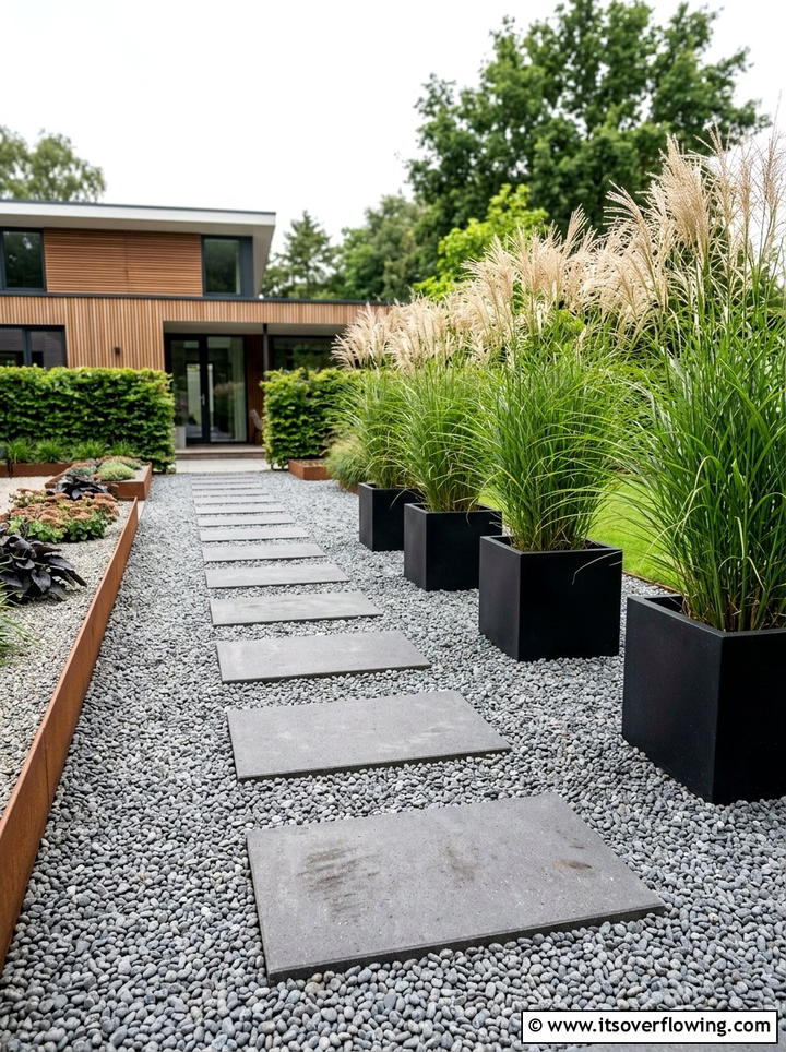 Modern gravel garden - 25 garden design ideas for backyard spaces
