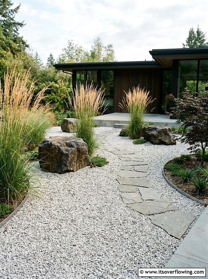 Modern gravel garden - 25 backyard ideas with minimalist style