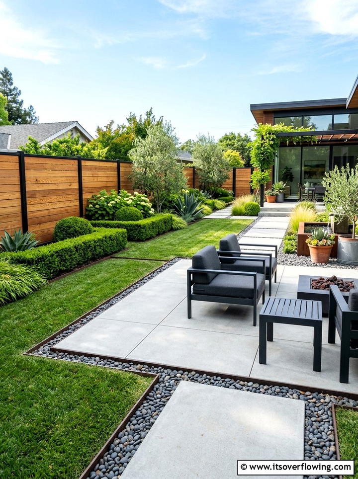Modern minimalist backyard - 25 garden ideas for backyards